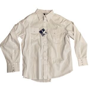 Men's New w/ tags, White Wrangler Western Dress Shirt Pearl Snaps Size XXL 2XL